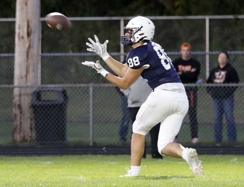 Cary-Grove's Quintin Witt catch a pass during a Fox Valley Conference football game on against Crystal Lake Central on Friday, Sept. 6, 2024, at Cary-Grove High School in Cary.