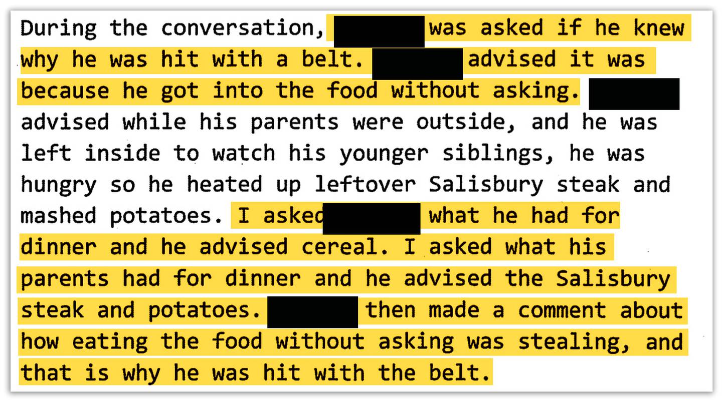 L.J. told police that he was sometimes left alone to care for his baby siblings and punished for eating food without permission, according to Charleston Police Department records.