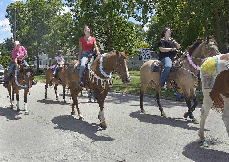 Johnny’s Ice Cream used horse power to get along in the Marseilles Fun Days Parade Sunday.
