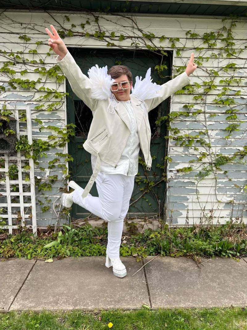 Max Wertz, a senior at L-P, went viral on TikTok for his Elton Joh inspired prom night look.