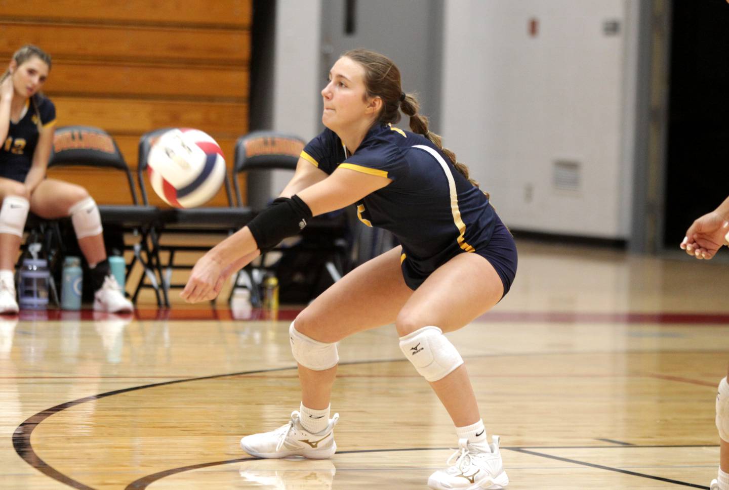 Neuqua Valley’s Lauren Schmidtgall returns the ball during a game at Batavia High School on Tuesday, Aug. 29, 2023.