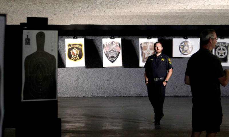 Algonquin Police Deputy Chief Tim Cooney checks out the firing range during an open house at The McHenry County Regional Training Center in Cary Tuesday evening.