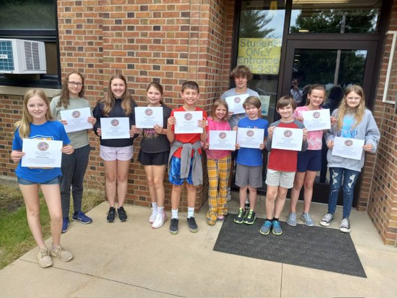 Princeton Logan Junior High School Citizenship Award winners are (from left) Charlotte Nelson, Eve Boggs, Lilly Mabry, Alivia Norman, Kipton Gutshall, Kaitlyn Gill, Nolan Bronson, Liam Pinter, Zoey Maurice, Taley Kinsley and (back) Braylon Clevenger.