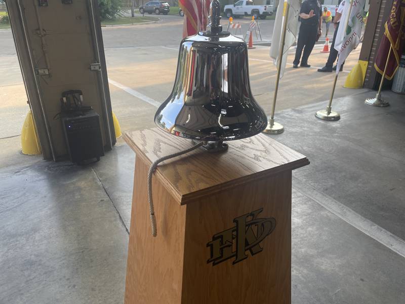 A silver bell is seen Sept. 11, 2024 at DeKalb Fire Station No. 1, 700 Pine St., in DeKalb.