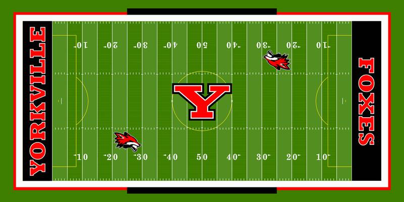 Illustration of the new synthetic turf football field to be installed at Yorkville High School this summer. (Illustration provided by the Yorkville School District Y115)