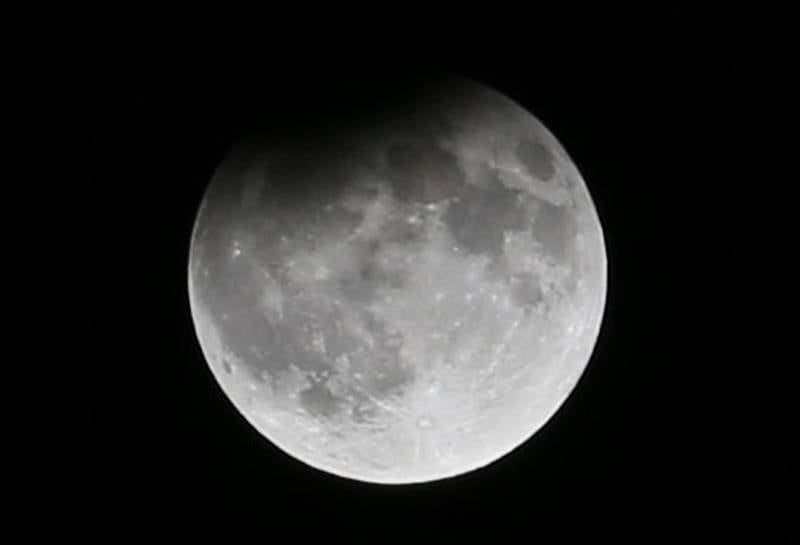 A view of the partial lunar eclipse at it's peak on Tuesday, Sept. 17,  2024 in Princeton. A lunar eclipse occurs when the Earth is between the Sun and the Moon. The next total lunar eclipse will be on Friday, March 14, 2025.