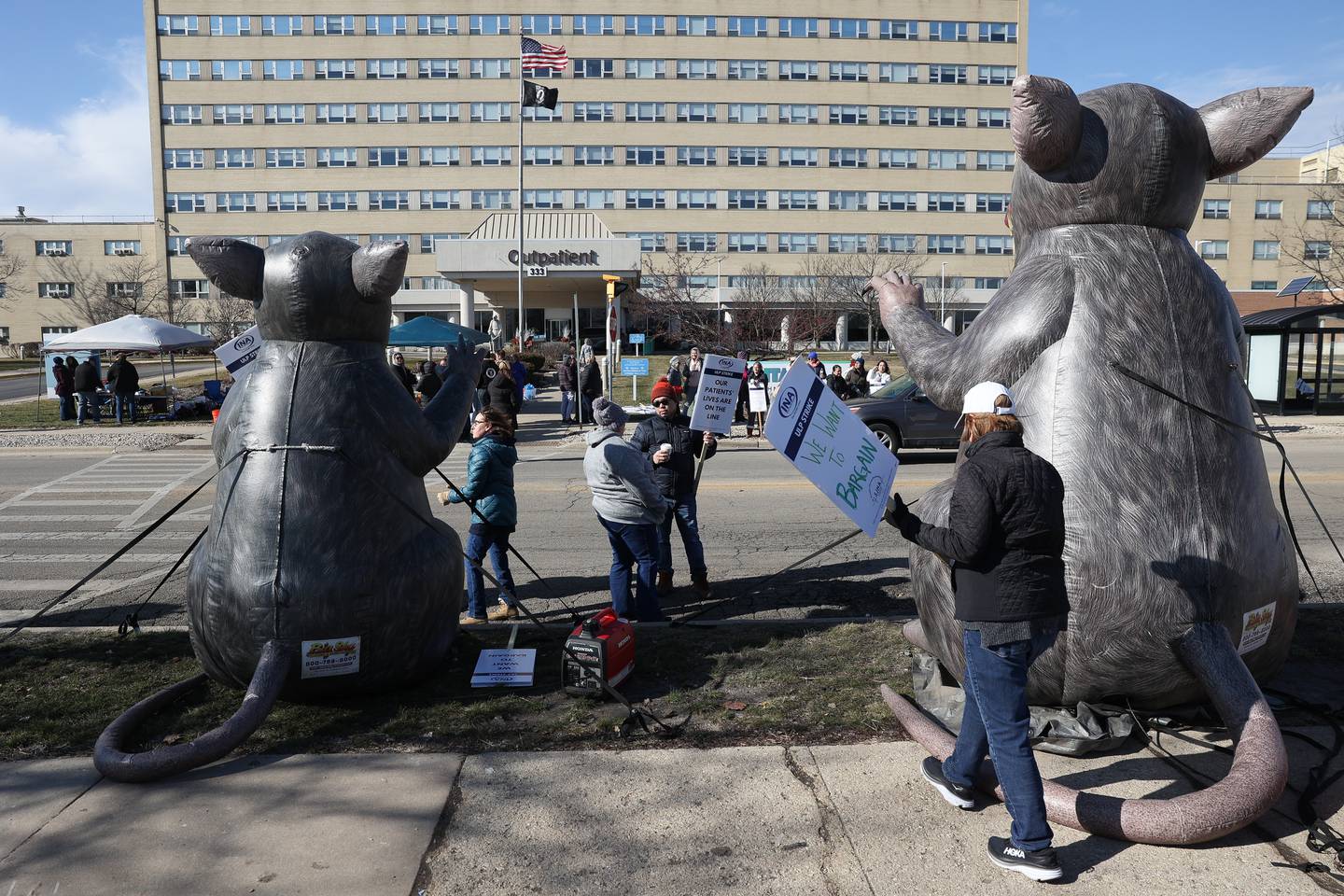 Nurses continue their strike outside Ascension Saint Joseph Joliet on Thursday, Feb. 8th 2024 in Joliet.