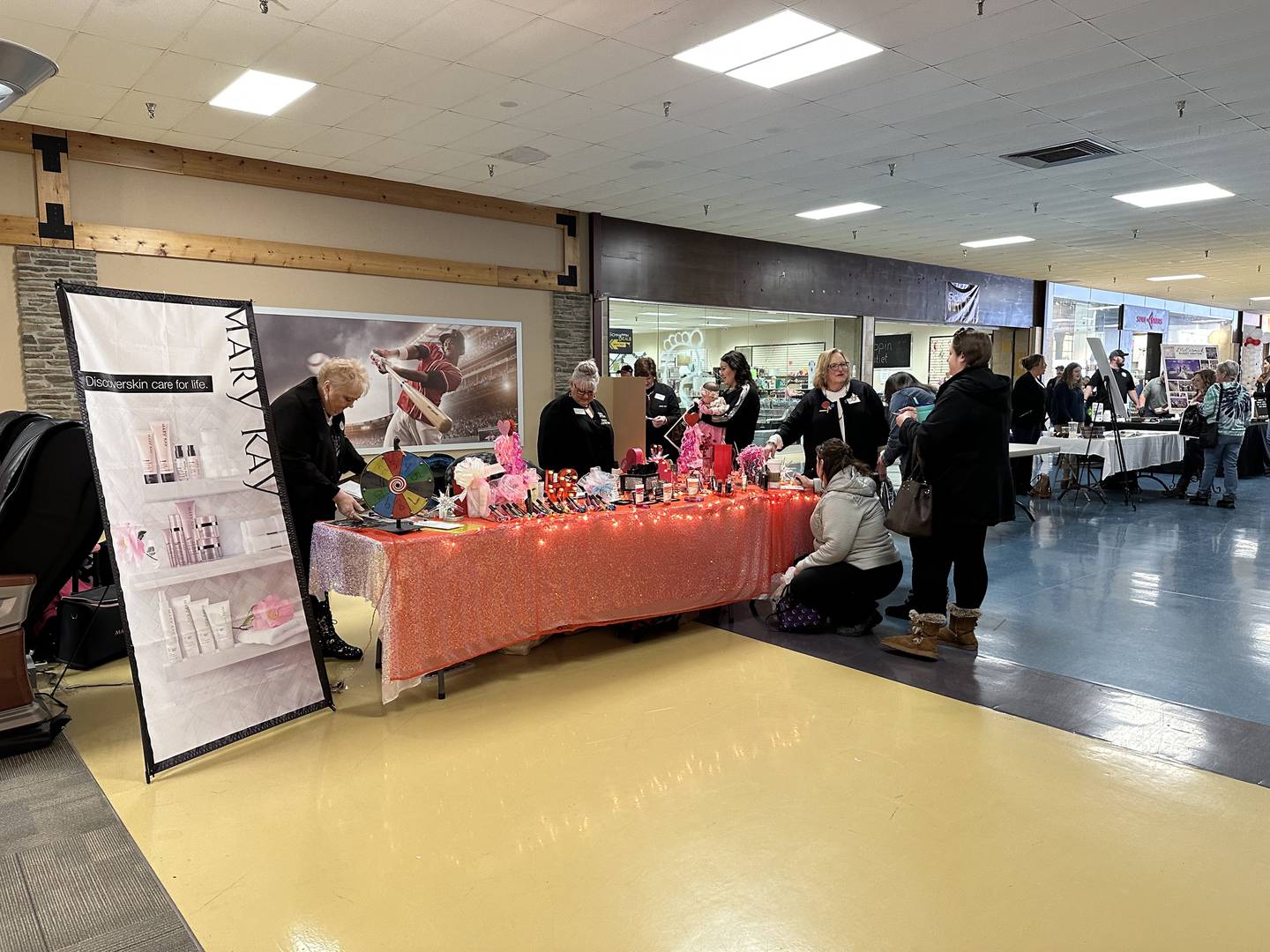 Judy Gieson, senior sales director in Sterling, assists those inquiring about Mary Kay Cosmetics during the Sauk Valley Bridal Fair on Sunday, Feb. 5, 2023 at Northland Mall.  who was a vendor at the Bridal Fair.