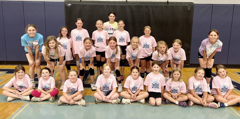 The Pre-K division for the 2024 Bureau Valley Storm Volleyball Camp.