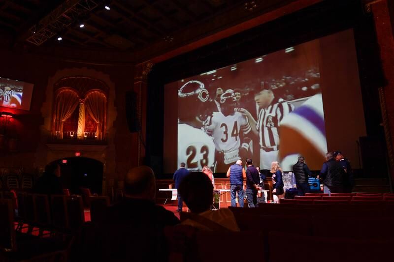 The Arcada Theatre's "Mongo Bowl 23" fundraiser for former Chicago Bears player Steve "Mongo" McMichael, who has ALS, included a showing of Super Bowl XX, on Sunday, Feb. 12, 2023.