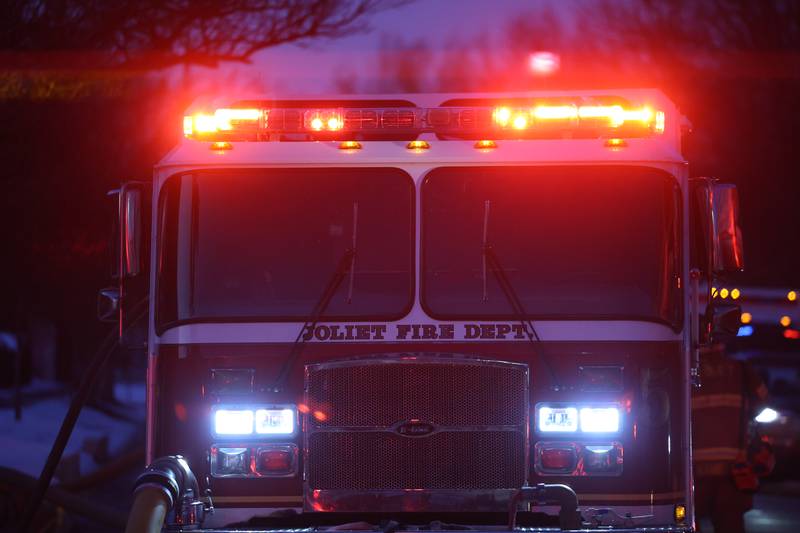 Firefighters work the scene of a fire at the Haley Mansion in Joliet on Wednesday 1st, 2023.