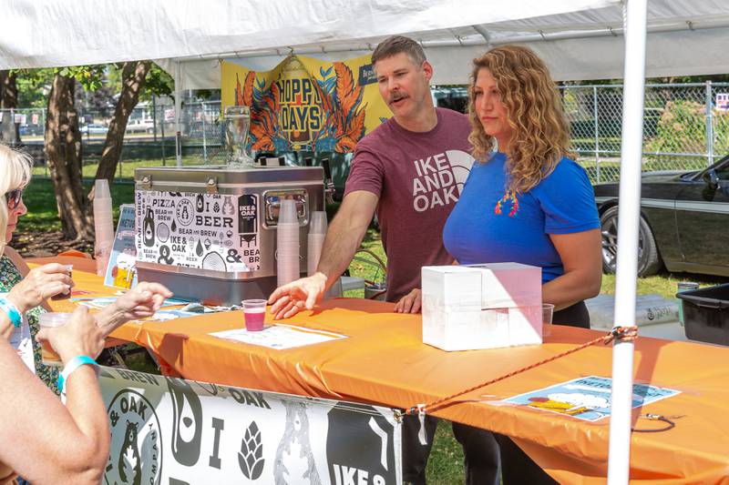 Nathan and Bridgette Tertell with Ike and Oak Brewing Co. at the Berywn Brewfest. Sept 14, 2024 in Berwyn.