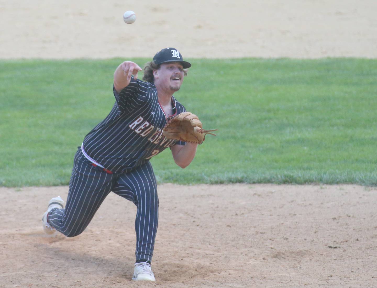 Hall pitcher Payton Dye lets go of a pitch to Chillicothe during the Class 2A Regional game on Saturday, May 18, 2024 at Kirby Park in Spring Valley.