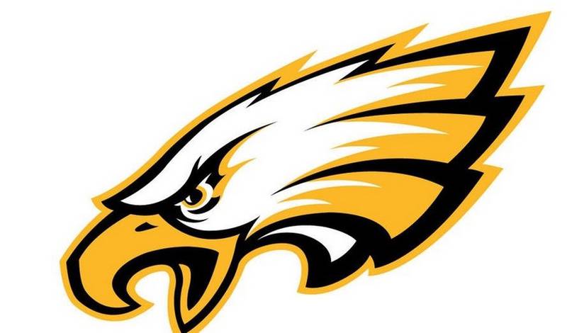 The golden eagle logo of Jacobs High School in Algonquin.