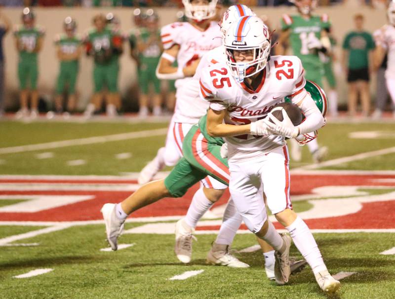 Ottawa's Michael McGill runs with the football against L-P on Friday, Sept. 13, 2024 at Howard Fellows Stadium.