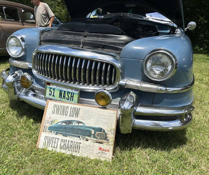 Mike Martin, of Galesburg, brought his 1951 Nash Ambassador to the Nashional Car Show at the Stronghold Camp & Retreat center, north of Oregon,  on Saturday, June 29, 2024.