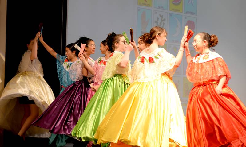 Congress Park Elementary School students perform in the School District 102 Expo de Bellas Artes at Park Junior High in La Grange Friday, April 19, 2024.