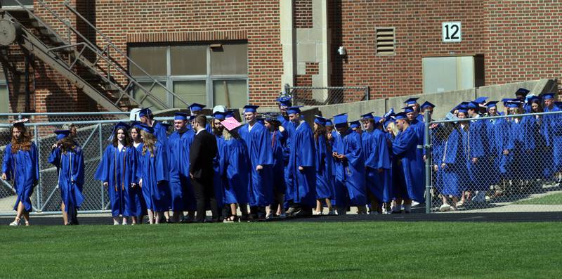 Princeton class of 2024 graduates walk in procession to enter the commencement ceremony on Saturday, May 18, 2024 at Princeton High School.