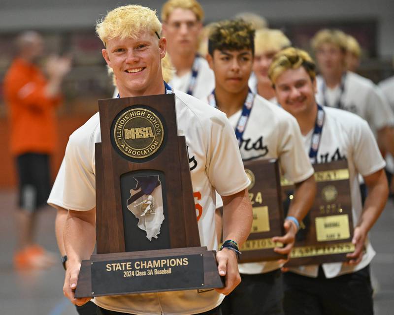 Crystal Lake Central Baseball 3A Championship celebration at Crystal Lake Central High School on Sunday, June 9, 2024 in Crystal Lake.