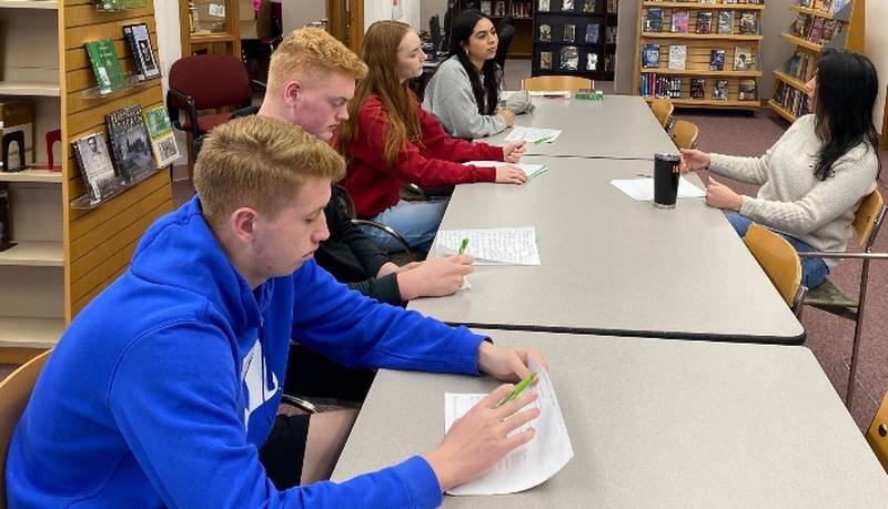 YEP members conducting a site visit to Shabbona's Flewellin Memorial Library