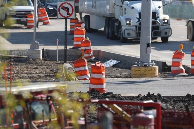 Road work at the Houbolt Road and I-80 interchange continues on Tuesday, Oct. 24 in Joliet.