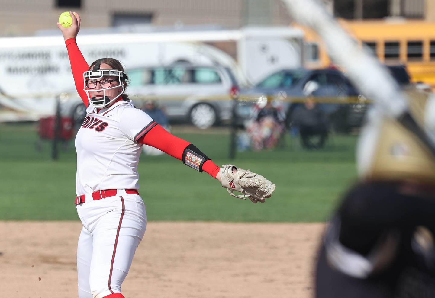 Ottawa's McKenzie Oslanzi delivers a pitch during their game Friday, April 21, 2023, at Sycamore High School.