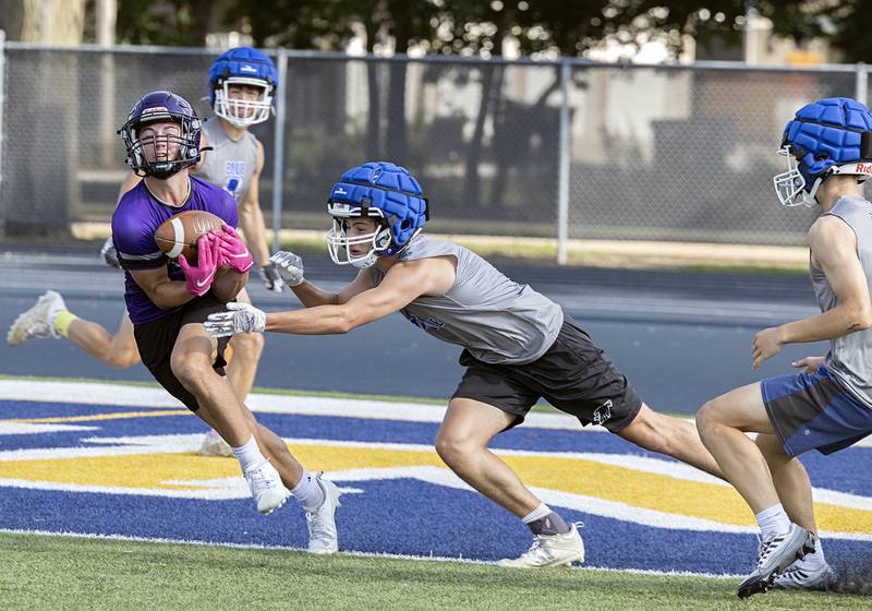 Dixon football works against Newman during 7 on 7 drills Thursday, July 20, 2023 at Sterling High School.