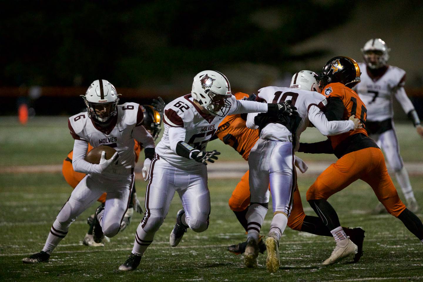 Prairie Ridge's Luke Vanderwiel runs for a gain against Harlem at the Class 6A Quarter Finals on Saturday, Nov. 12,2022 in Machesney Park.