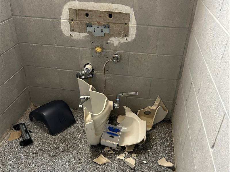 The bathrooms on the south side of Hegeler Park in La Salle are out of service and permanently locked for “some time” after officials said they were heavily damaged on Thursday.