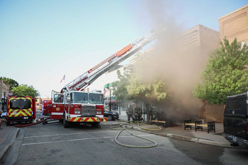 The Crystal Lake Fire Rescue Department responded Thursday, June 8, 2023, to a fire at the JC Licht Benjamin Moore Paint & Decor Store, 73 N. Williams St. in Crystal Lake.