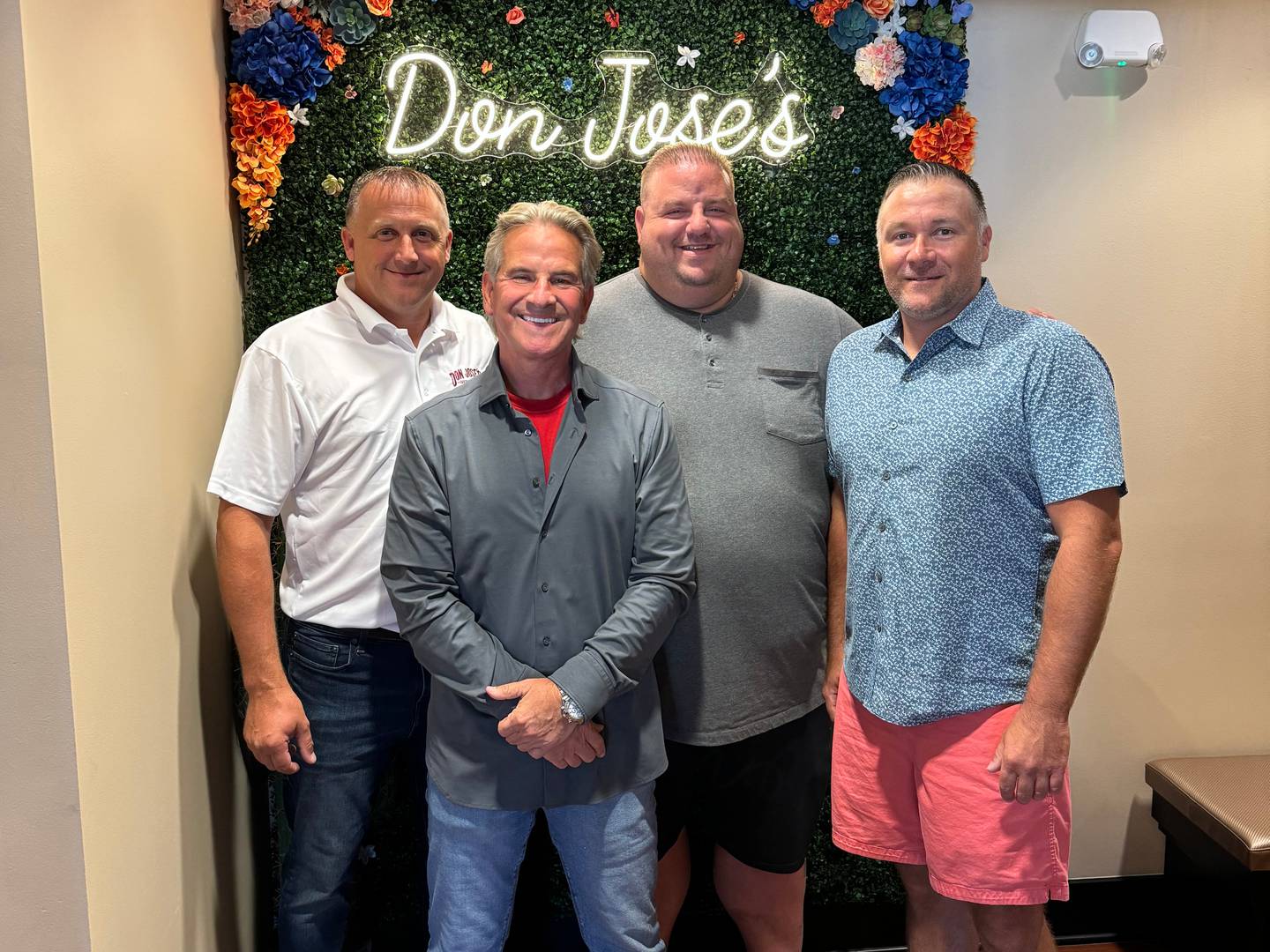 Chris Kucala, left to right, Nick Iozzo, Anthony Nardo and Ryne Kucala pose for a photo at Don Jose’s Cantina and Taqueria Mexican restaurant in New Lenox.