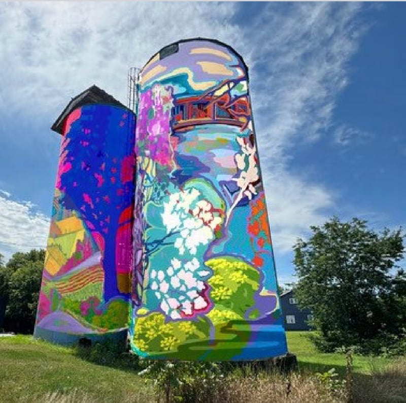 In the coming weeks, two vacant silos in Oswego’s downtown will get a splash of color.

The silos are located on Adams Street near Van Buren Street. In October, muralist Jason Watts plans to start on a mural design depicting scenes of the Fox River, bridge, flora and fauna, trees, and a farm scene.