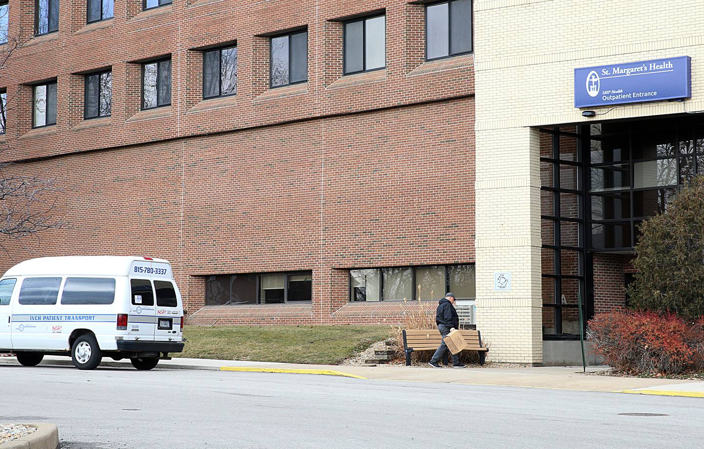 A employee delivers a box to St. Margaret's Peru Hospital on Monday, Jan. 23, 2023 in Peru. Operations at St. Margaret’s Health-Peru will be suspended at 7 a.m. Saturday, Jan. 28, and hospital officials are unsure when, or if, the Peru facility can be reopened.