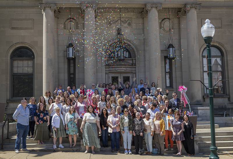At the conclusion of the United Way of Lee County campaign celebration, the group took a photo out front with a confetti cannon ending the festivities Wednesday, May 1, 2024.