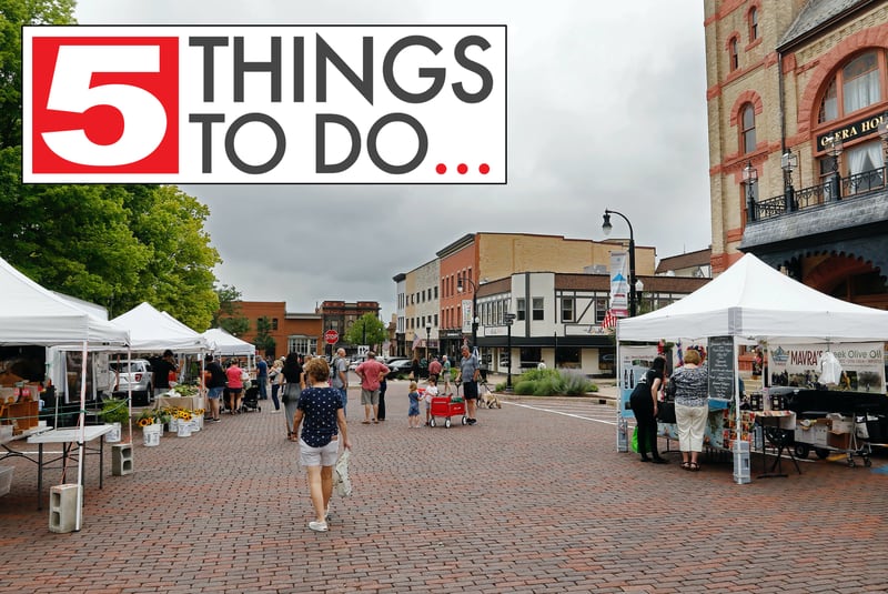 The Woodstock Farmers Market, pictured here in 2021, returns to the historic Woodstock Square this Saturday.