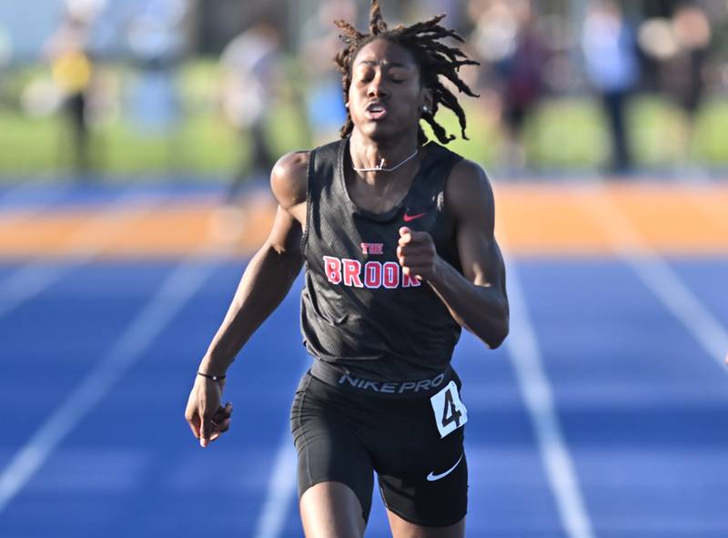 Bolingbrook's Terence Jackson Jr. competing in the 400 meters during IHSA 3A Sectional track meet  on Friday, May. 17, 2024, at Joliet.
