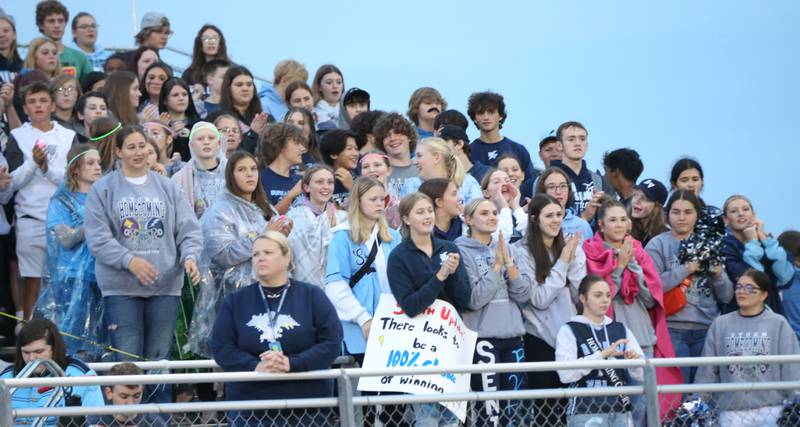 Bureau Valley super fans cheer on their team while playing Mendota on Friday, Sept. 22, 2023 at Bureau Valley High School.