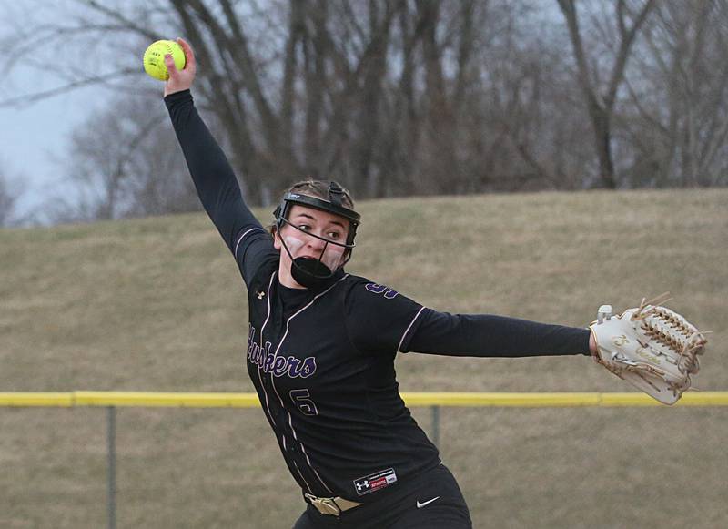 Serena's Maddie Glade delivers a pitch to Ottawa on Tuesday, March 21, 2023 at Ottawa High School.