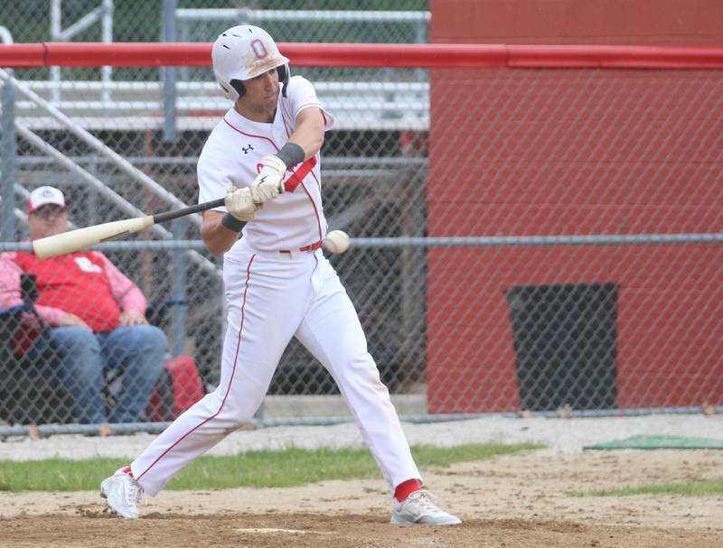 Ottawa's Jack Henson watches strike three blow past him on Tuesday, May 14, 2024 at Streator High School.