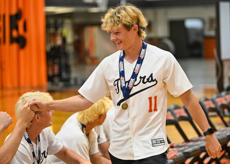 Crystal Lake Central Baseball 3A Championship celebration at Crystal Lake Central High School on Sunday, June 9, 2024 in Crystal Lake.