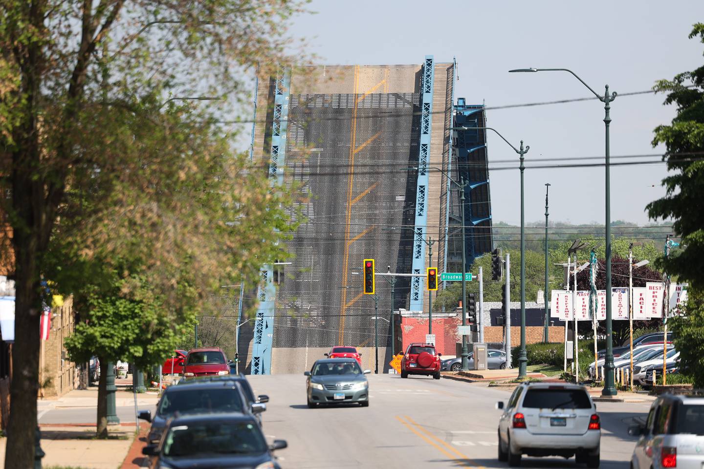 Ruby Street Bridge in downtown Joliet is closed on Monday, May 6, 2024.