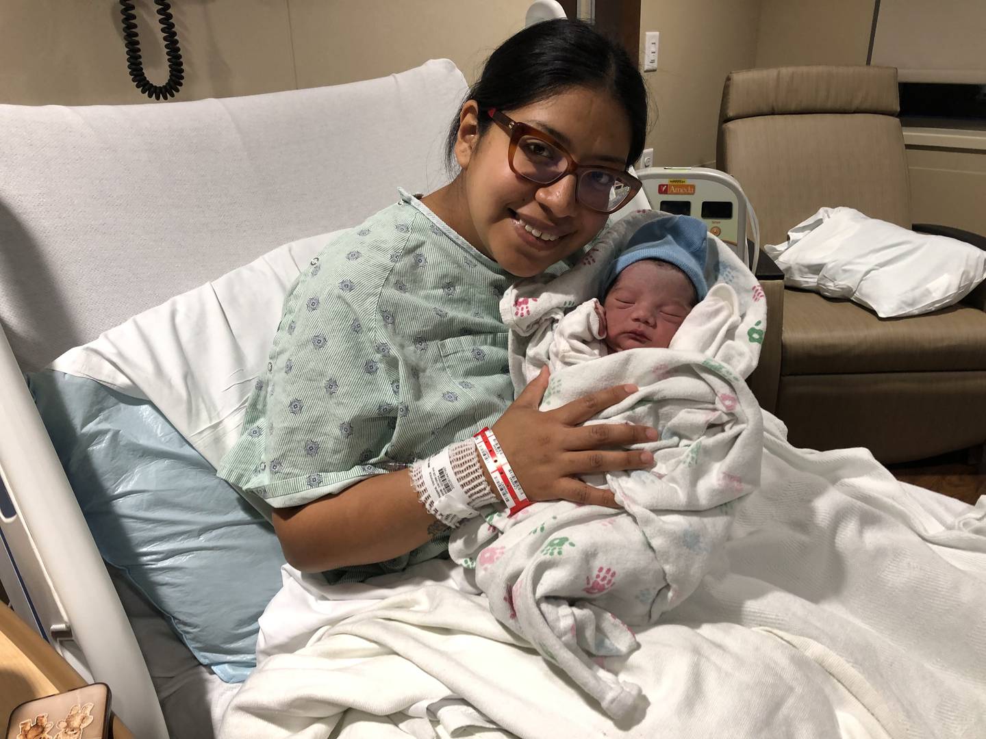 Veronica Najera of Crystal Lake holds her son, Meithan, Feb. 29, 2024. Meithan is a leapling.