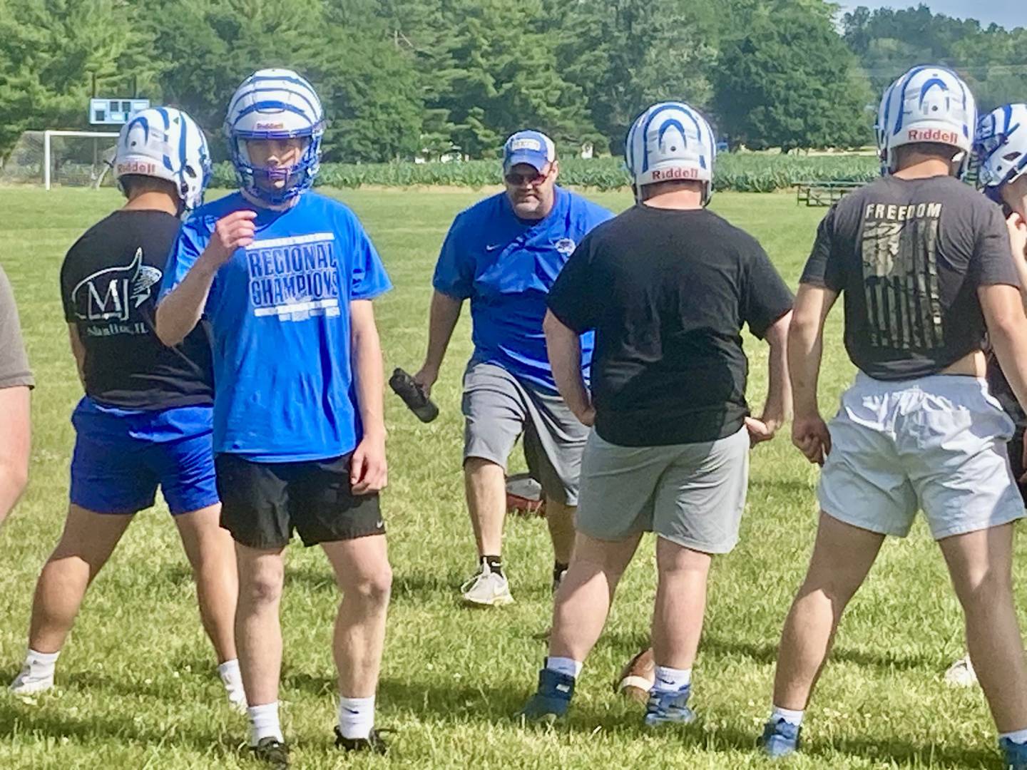 Princeton coach Ryan Pearson instructs during the Tigers mini-camp on Tuesday, June 18, 2024.