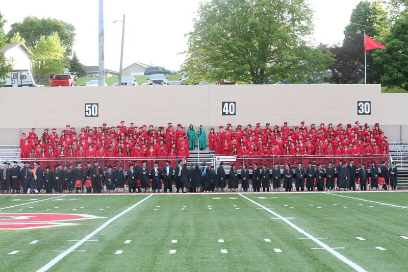 La Salle-Peru Township High School class of 2024 students and staff gather for the 126th annual commencement graduation ceremony on Thursday, May 16, 2024 in Howard Fellows Stadium.