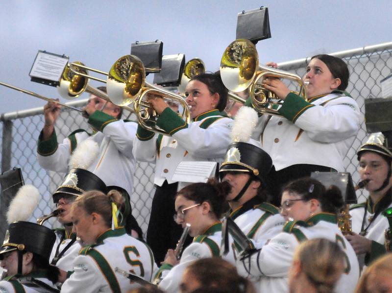 The Seneca marching band performs during the home game against Lisle on Friday, Sept. 6, 2024.