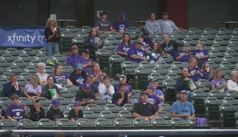 Wilmington fans cheer on the Wildcats as they play St. Anthony during the Class 2A semifinal game on Friday, May 31, 2024 at Dozer Park in Peoria. 4r