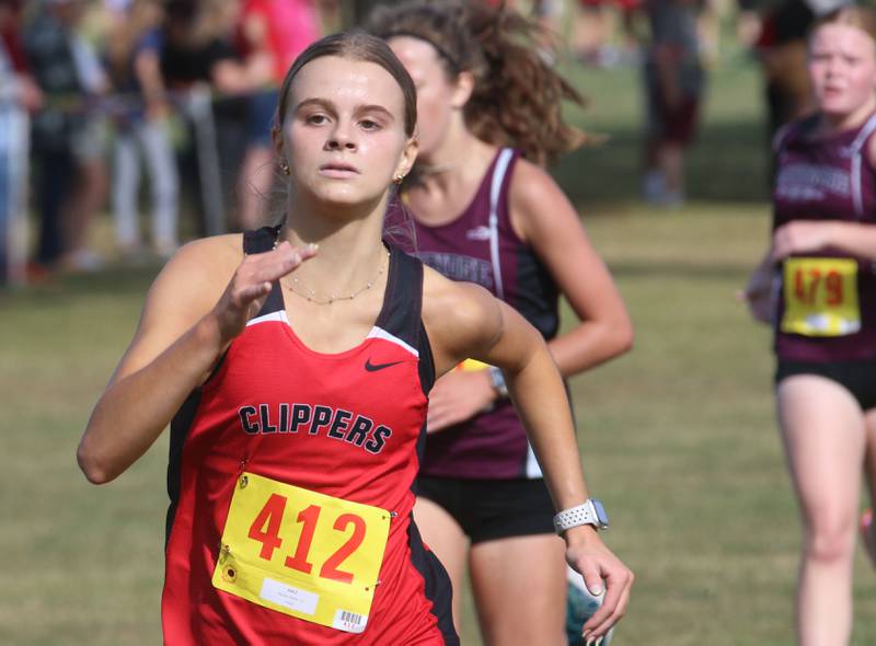 Amboy's Maddie Althaus runs in the Gary Coates Cross Country Invitational on Saturday, Sept. 14, 2024 Zearing Park in Princeton.