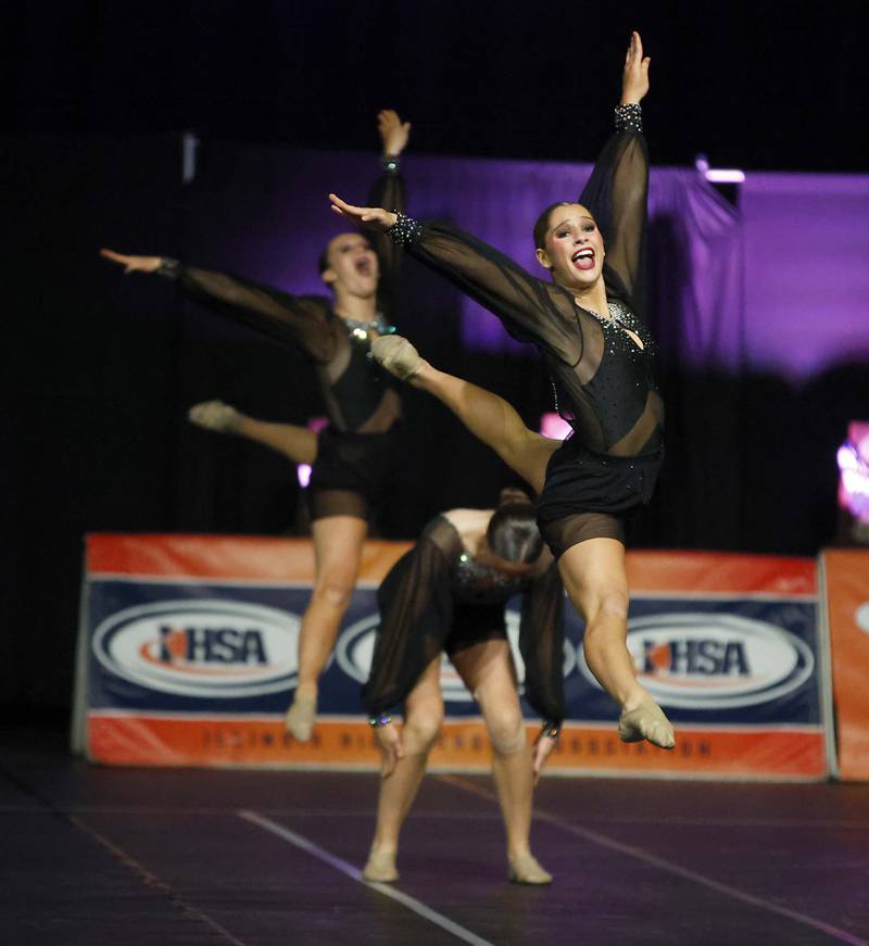 Joliet Catholic Academy competes in the IHSA 1A Competitive Dance State Finals Saturday, Jan. 27, 2024 at Grossinger Motors Arena in Bloomington.