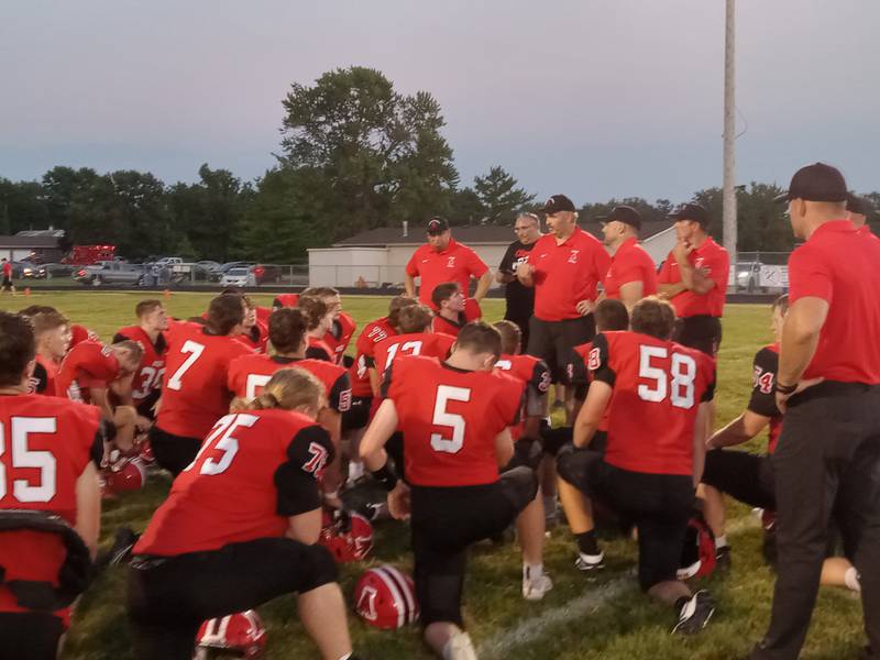 The Amboy-LaMoille-Ohio Clippers huddle after shutting out Decatur Unity Chistian-Mt. Pulaski Friday at The Harbor at Amboy High School.