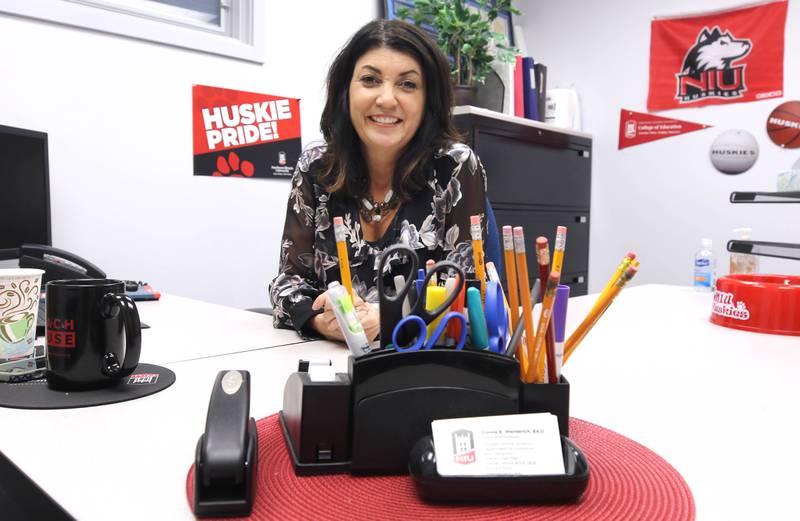 Donna Werderich, a professor in literacy education, Monday, March 20, 2023, in her office in Graham Hall at Northern Illinois University in DeKalb.